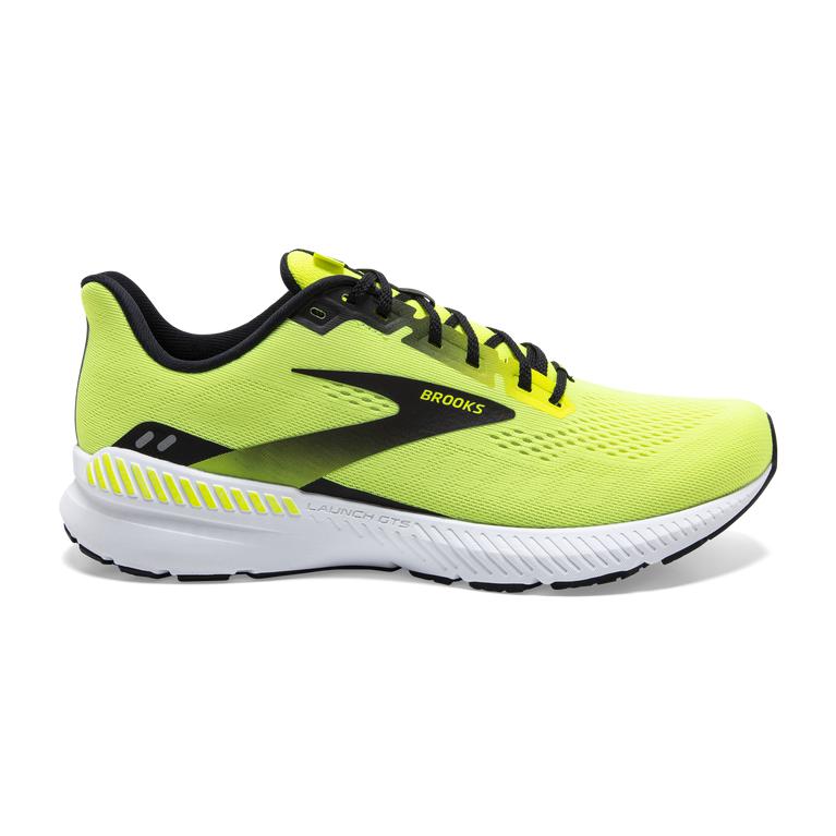 Brooks Launch GTS 8 Energy-Return Road Running Shoes - Men's - Nightlife/Black/White/GreenYellow (74